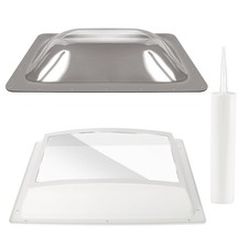 RV Skylight Replacement Bundle 14x22 Inner Outer Dome + Sealant Smoke Gray