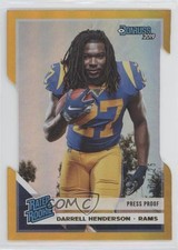 2019 Donruss Rated Rookie Press Proof Gold Die-Cut /25 Darrell Henderson l3b