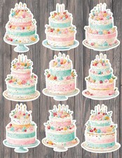 Birthday Cake Die Cut Vinyl Stickers Set Scrapbooking Laptop Waterbottle