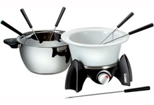 Unold Fondue Set 48615 elektrisch 500W 6 Personen Edelstahl Keramik schwarz