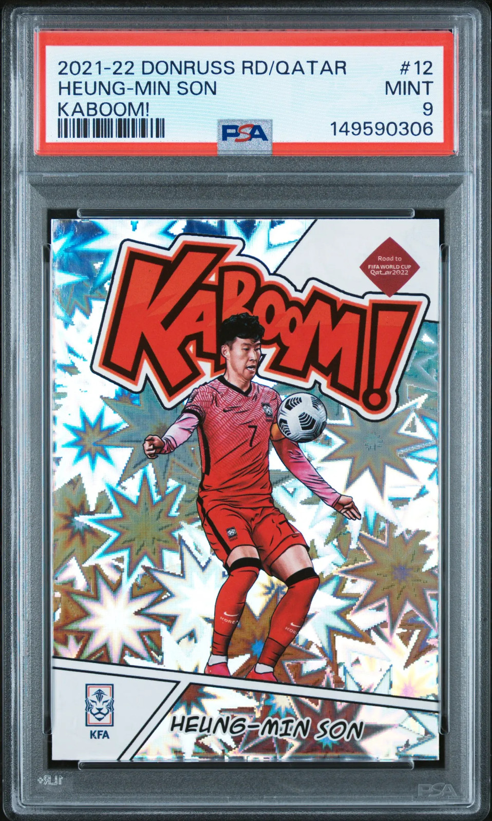 2021 Panini Donruss Road To Qatar Kaboom! Heung-Min Son #12 PSA 9