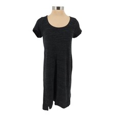 Pure J. Jill Shift Shirt Dress Black Short Sleeve Knit Pockets Petite NWT PXS