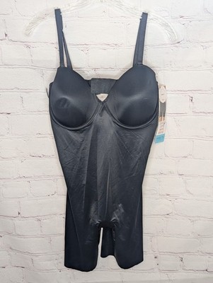 Spanx Assets Women's Black Strapless Cupped Shaping Bodysuit Size 1X