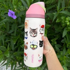 Owala UO Exclusive Cat Collage FreeSip Water Bottle Limited 32oz Pink New In Box