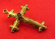 Vintage STANHOPE Cross MARY LYON FRANCE Pictures SOUVENIR CATHOLIC Pendant