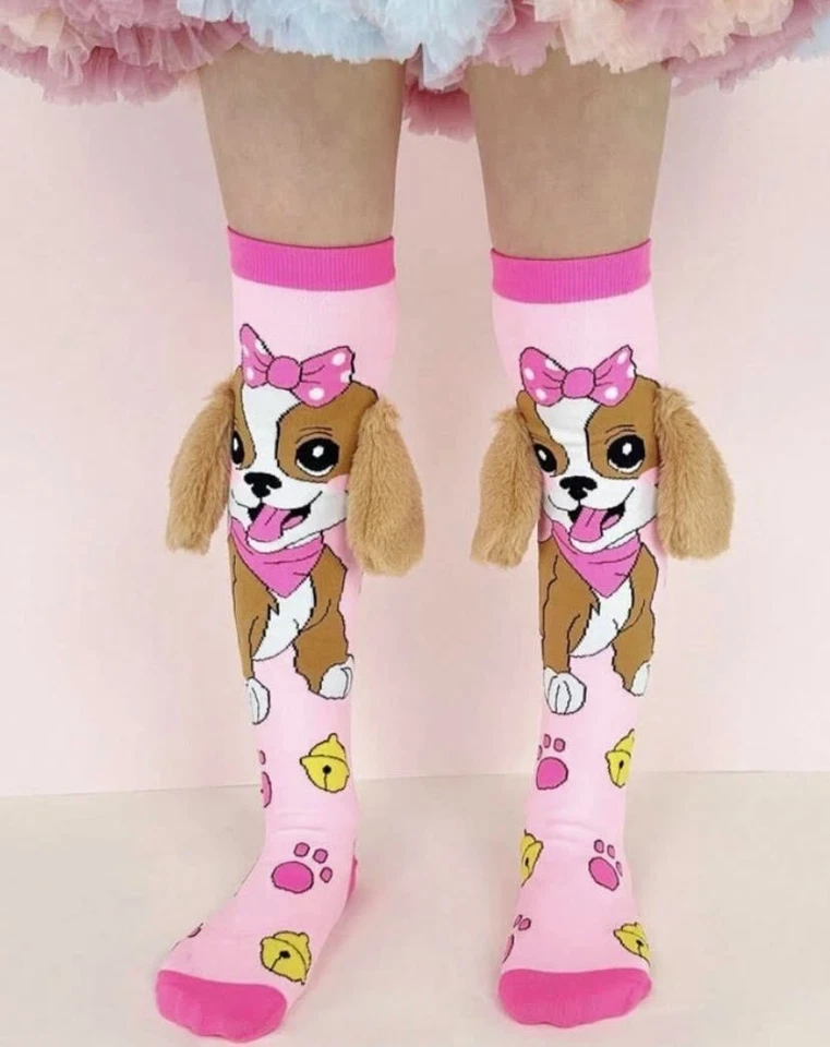 Un par de lindos calcetines de fiesta de dibujos animados en 3D, divertidos hasta la rodilla de 8/13 años Foto 3 de 4