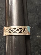 Sterling Silver 925 Cut Out Geometric Band Ring Size 8.75 3.1g