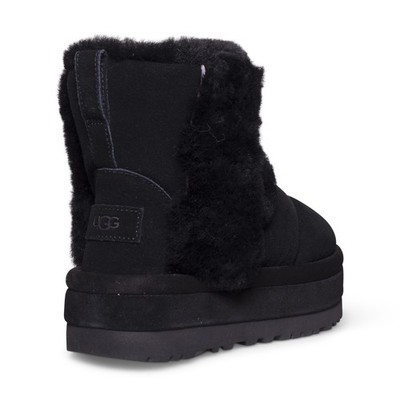UGG CLASSIC CHILLAPEAK BLACK LEATHER SHEEPSKIN WOMEN'S BOOTS SIZE