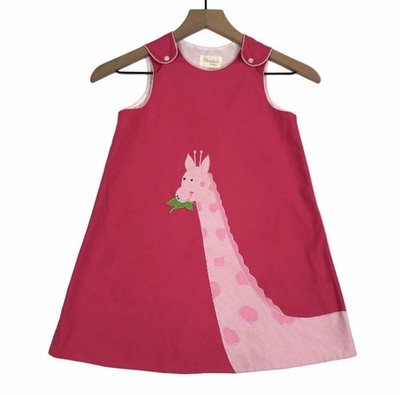 Rosalina Collections Girls Pink Giraffe Applique Dress Size 4T Jumper Aline
