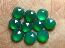 Green Onyx Gemstone Round Rose Cut 5mm Loose Gemstone
