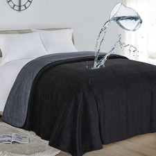 Reversible Waterproof Blanket for Pets  Family, 90"x90", Charcoal/Black