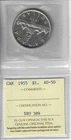 Canada 1955 , $1 Silver Dollar, ICCS Certified AU50