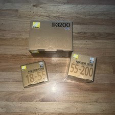 Nikon D3200 Camera Set AF-S 18-55mm EDII / 55-200mm ED Lens / NEW