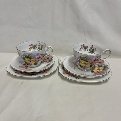 2 x Vintage Royal Standard Bone China Trios Azalee - tadelloser Zustand 
