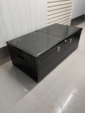 Large Black | Faux Crocodile Ottoman Storage Trunk | Coffee Table Blanket Box