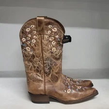 Shyanne Maisie Floral Western Boot Brown Women Size 7.5M