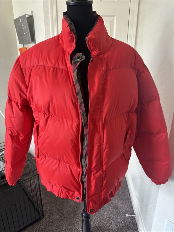 women's Red Down Reversible Goodish Jacket Coat Puffer quilted Size Large