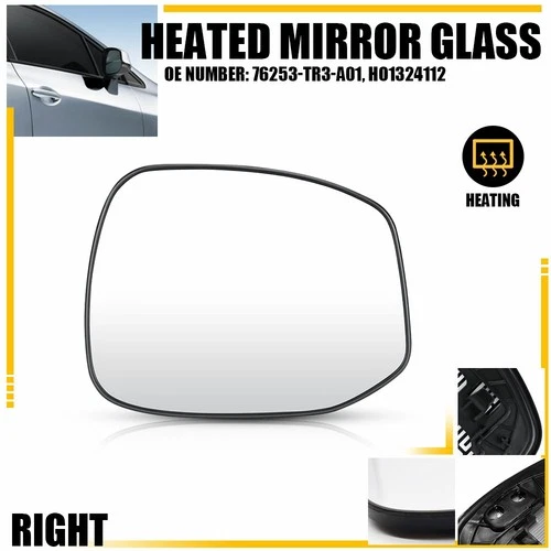 Mirror Glass Heated Fit 2012 2013 Honda Civic Passenger Right Side 76203-TR0-A01