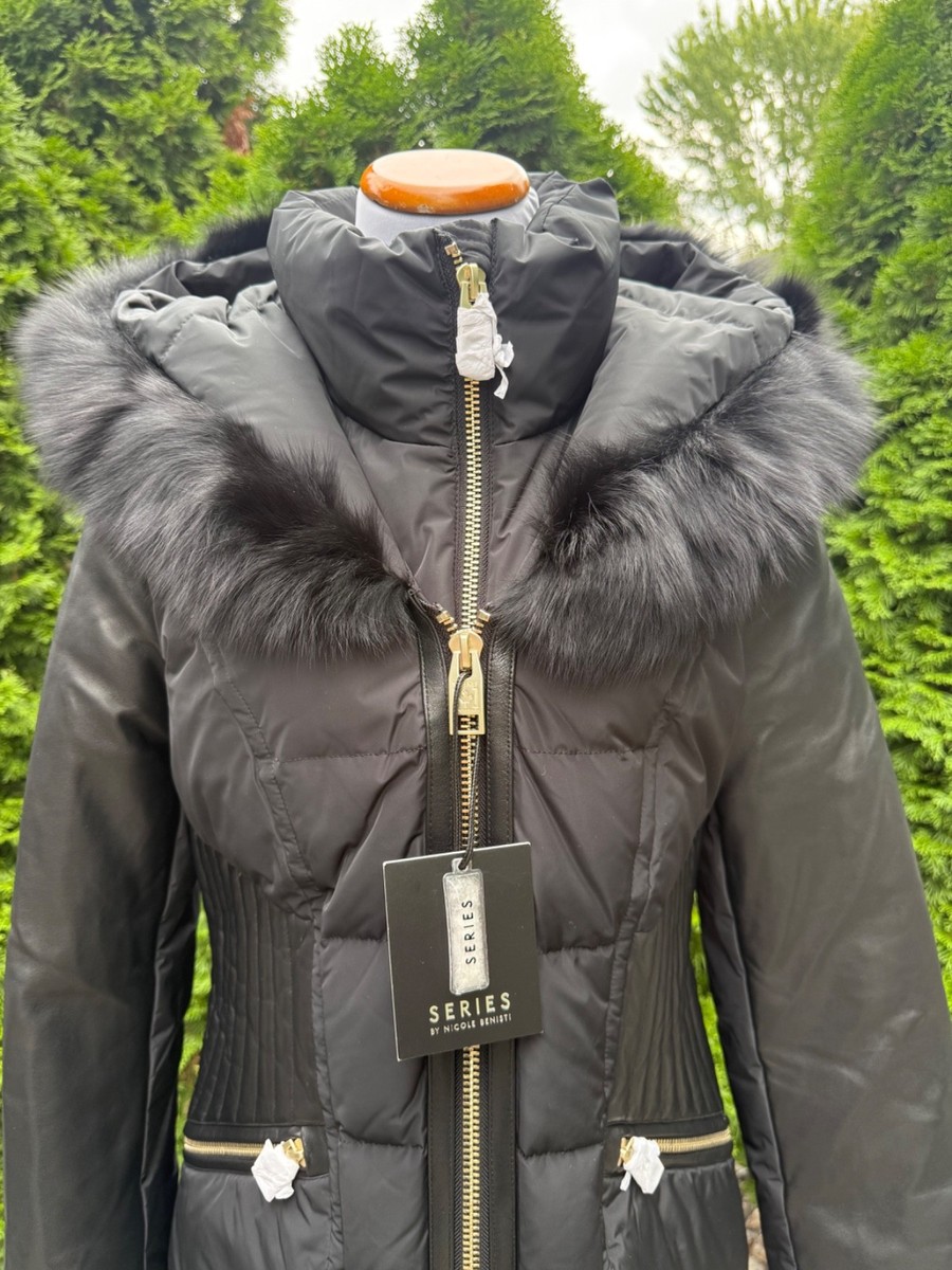 NICOLE BENISTI SERIES COURVECHAL Puffer Down BLACK JACKET COAT