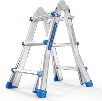 Telescoping Ladder 13 FT, Aluminum Multi-Position Ladder for Indoor & Outdoor