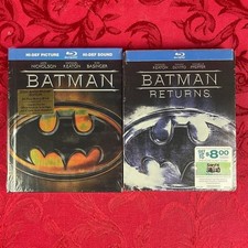BATMAN & BATMAN: RETURNS (Blu-ray) Tim Burton, OOP, 20th Anniversary, Steelbook