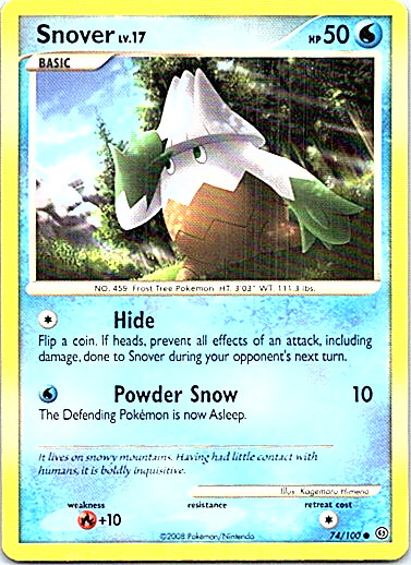 Snover 74/100 Pokemon Stormfront Light Play