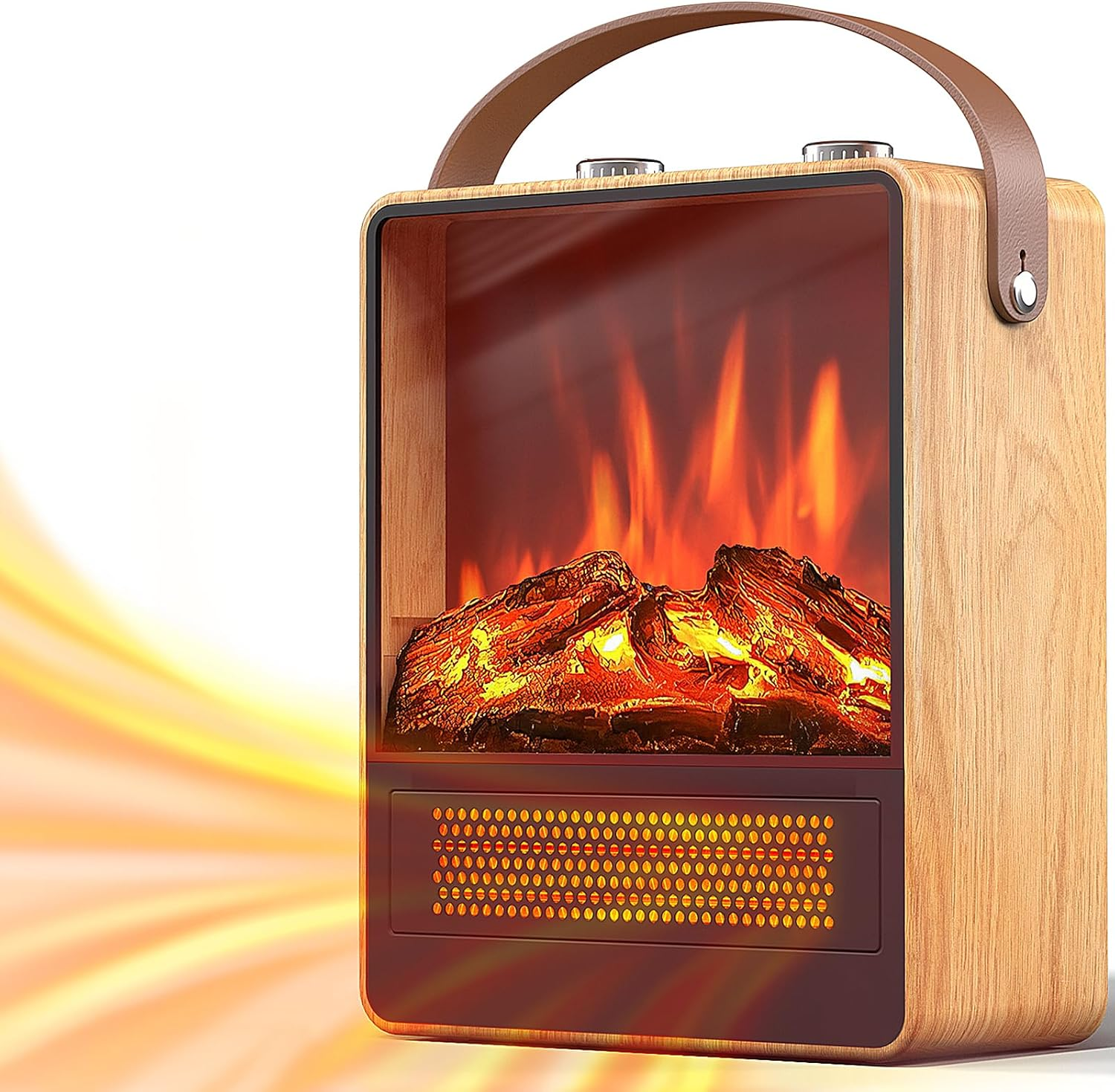 Electric Fireplace Heater for Indoor Use, 1500W/750W Space Heater Fireplace with