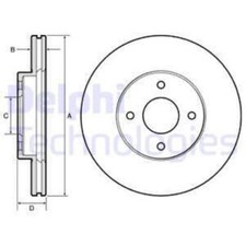 DELPHI 2x Bremsscheibe vorne Ø260mm belüftet für Nissan Micra IV K13 1.2 K13_