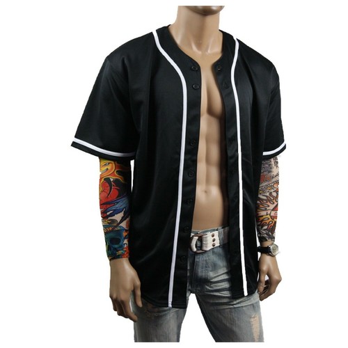 Mens Baseball Jersey Raglan Stripe Sports Uniform Team Hipster Tee Casual S-3X - 第 114/155 張圖片