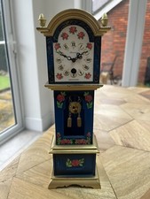 Blessing Mini Grandfather Clock Vintage German Super Rare Winding Blue