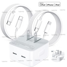 35W Dual USB C Fast Wall Charger PD Power Adapter For iPhone 14 13 12 11 XR iPad