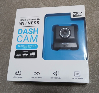 Pilot Auto Dash Cam 720P HD Resolution + 8gb Micro SD Card New In Box