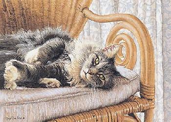 Sueellen Ross - All Thumbs - Cat - Paper Lithograph - Signed - MINT