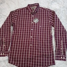 Eddie Bauer Shirt Mens S Plaid Wrinkle Free Classic Fit Pocket Button Up New