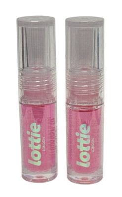Lottie London Oil Slick, 100% Vegan Lip Oil, Extra Cherries, (2 Pack)