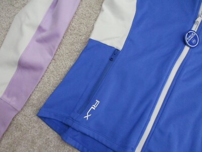 RLX Ralph Lauren Women's Golf Jacket Full Zip Color Block Blue