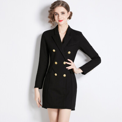 bodycon blazer dress Zapakasa Women White Satin Midi Bodycon Work Blazer Dress Peak Lapel Long  Sleeves Double Breasted Semi Formal Dress