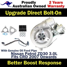 Turbo Pros Upgrade Billet Turbo+Oil Feed Pipe For Nissan Patrol Y61 GU ZD30 3.0L