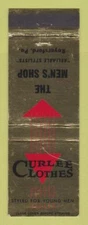 Matchbook Cover - Curlee Men's Clothes Royersford PA