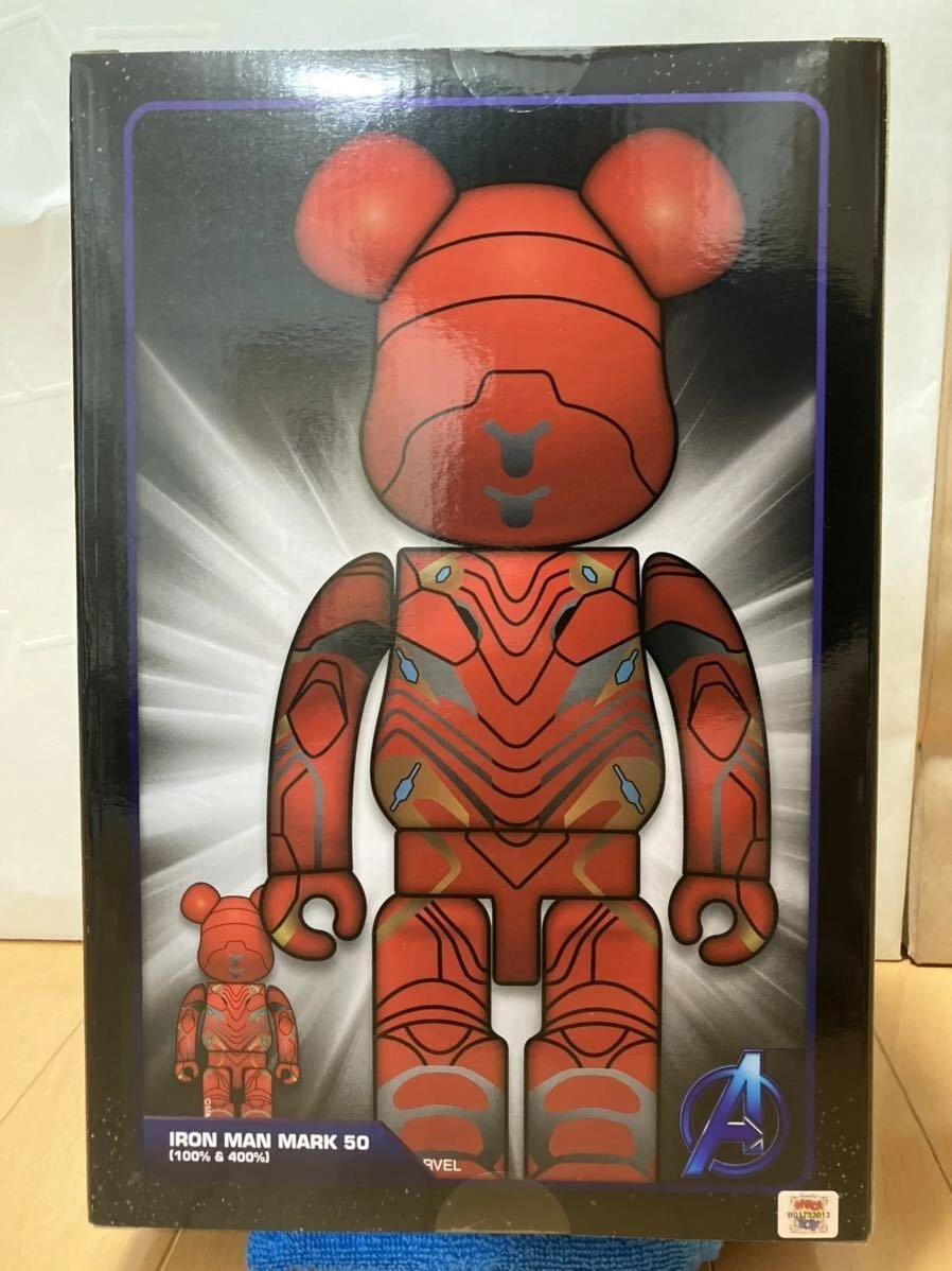 BE@RBRICK BEARBRICK IRON MAN MARK 50 400% 100% INFINITY Medicom Toy Unopened