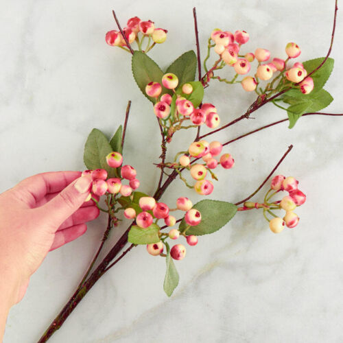 Set of 2 Pink Artificial Hypericum Berry 27" Floral Sprays - Picture 2 of 4