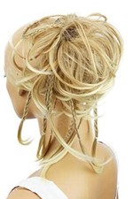 Jumbo Scrunchie Braided Updo Wavy Messy Bun Hairpiece blond mix 28T613 G11D