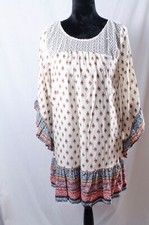 Kori America Boho Chic Tassel Shift Dress Aztec Pattern Sz M