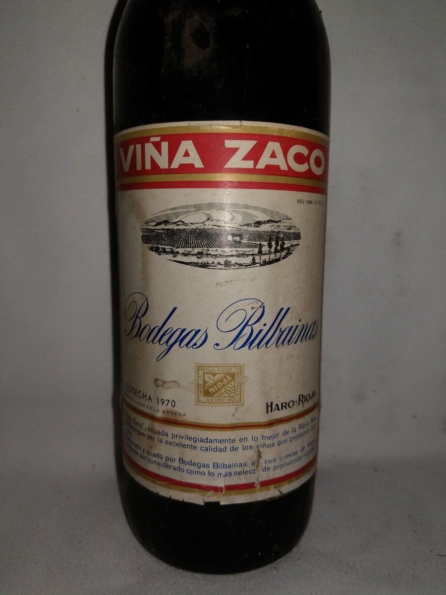 Botella VIÑA ZACO 1970. Tinto con Crianza. RIOJA. BOTELLAS