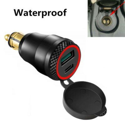 For BMW F800GS F650GS F700GS USB Type C Fast Charger Red LED Light Waterproof