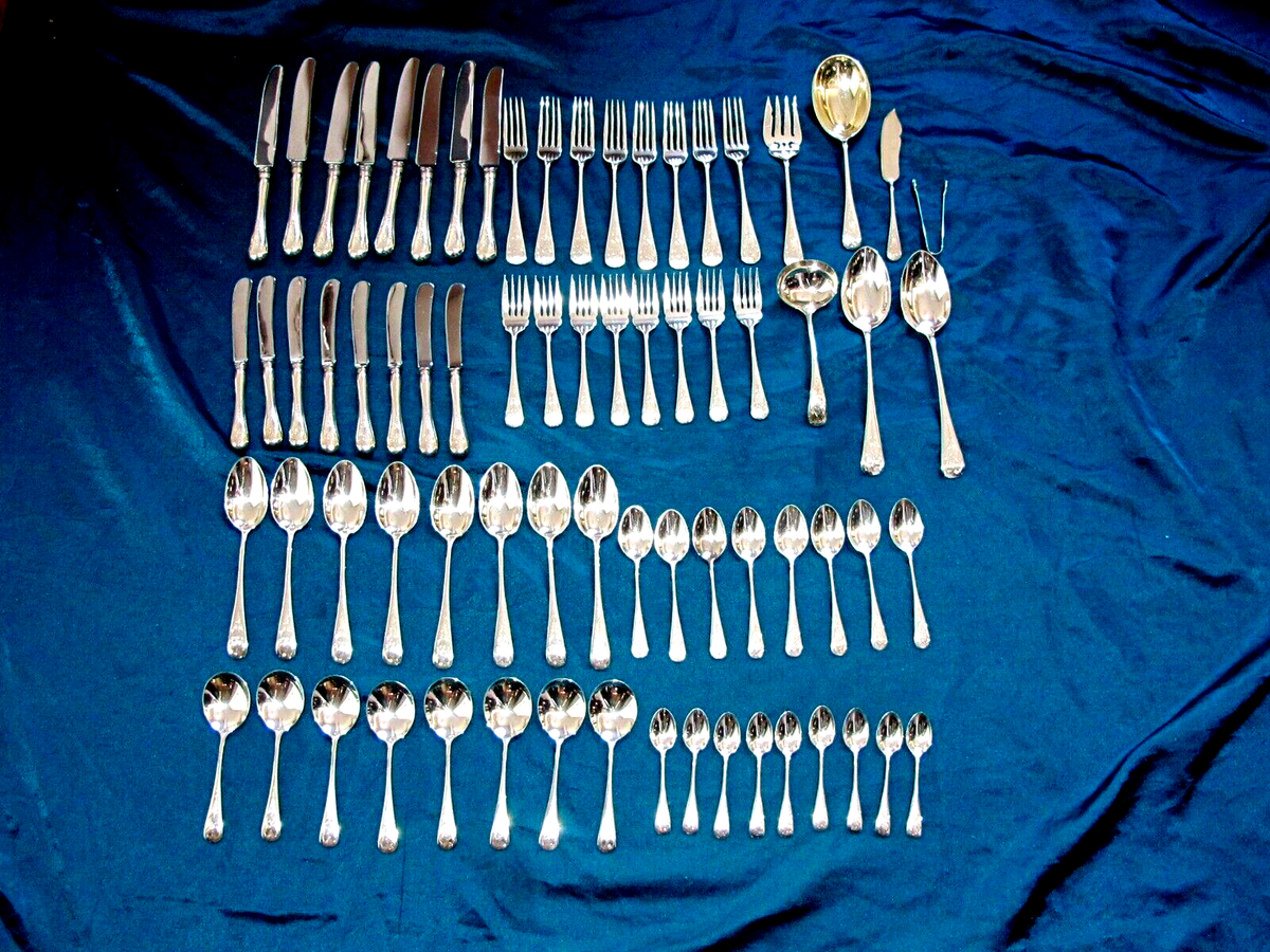 Birks Brentwood Pattern Sterling Silver Flatware for 8 - 73 pc