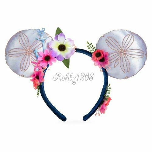 Disney Cruise Line Navy Blue Floral Crown Sand Dollar Anchor Minnie Ear Headband - 第 6/7 張圖片