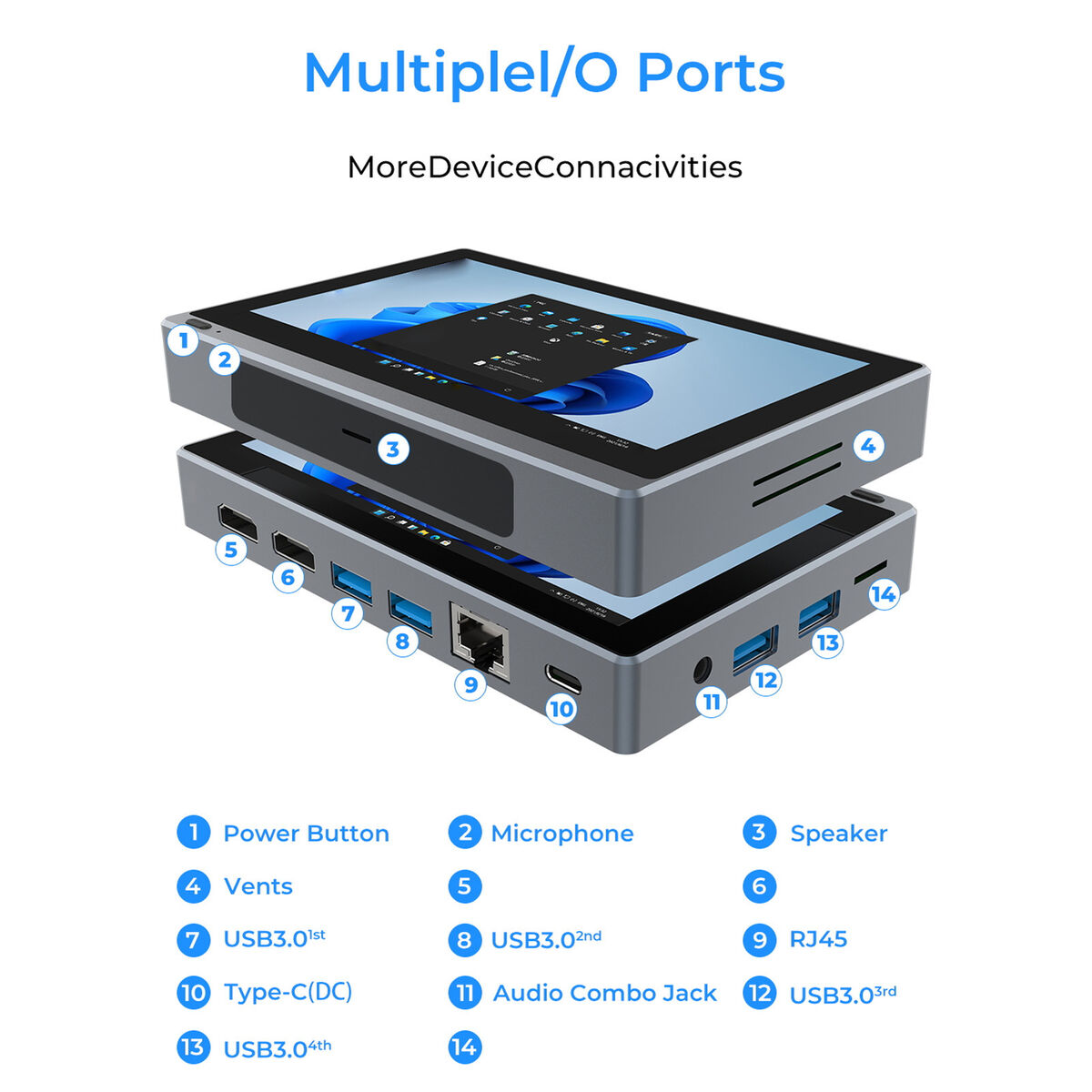 Mini PC With 5.5in Touch Screen For 11 8GB 128GB WiFi 6.0 Mini PC With 5.5in Touch Screen For 11 8GB 128GB WiFi 6.0