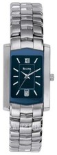 Bulova 96M30 Womens Quartz Watch Blue Dial Date Stainless Steel