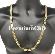 10MM Miami Cuban Link Chain 14k Gold Plated Stainless Steel Necklace Men Jewelry